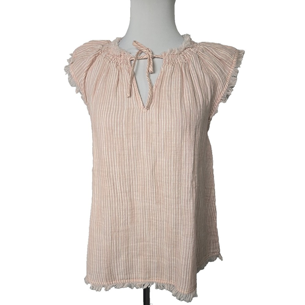 True Craft Pink Striped Femme Woven Top SMALL NWT $44